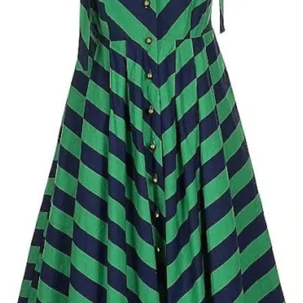 Anthropologie Green and Blue Midi Sundress